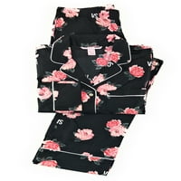 Victoria's Secret Lagan pamuk Pajama Set X-mali crni cvjetni