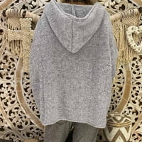 〖Roliyen〗 džemperi za žene modne labave velike veličine čvrste boje kapuljače za kapuljaču dugi rukavi