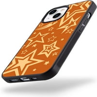 Wihytec Slatka narančasta futrola za telefon za iPhone kaki zvijezde kućište TPU BUMPER HARD BACK HARD HARD HARD CASE GIRLY WOGE TELEFONSKI CASE CASE CASE CASE s lijepim dizajnom