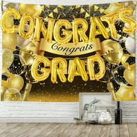 Dekoracija diplomiranja sa ballonima Gradom GRAD Balloons klasa zadnjeg dana školskog pozadine Baner Elener Elemental Proslava Diplomski party Potrošnja, 71x60 '', # 38