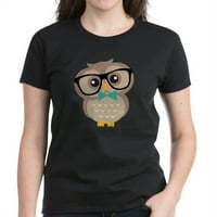 Cafepress - Slatka majica HIPSTER OWL - Ženska tamna majica