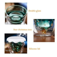 Slatke krigle božićne šalice za kafu, čaj za čaj, čaše za mlijeko dvostruko zidove naoroljele naočale