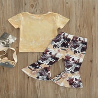 Gupgi novorođenčad djeca dječje djevojke dvodijelne ljetne hlače odijelo tiskanje okrugle vrat majica