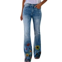 Trkeće ženske džepove Ženski dugi izbor tiskanih casual labavih hlača ženske casual pantalone udobne znoje za žene hlače pamučne hlače za žene