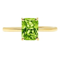 1.0ct blistavo zeleno prirodno prirodno peridot 14k žuti zlatni godišnjički angažman prsten veličine 7.5