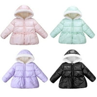 1-6T Little Girls Topli kaput debela kapuljača Zimske puffer Toddler smanjuje pogled prema dolje