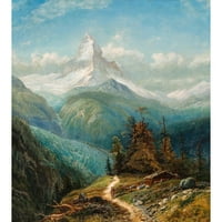 Edmund Darch Lewis Crni moderni uokvireni muzej Art Print pod nazivom - The Matterhorn