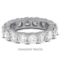 Dijamantni tragovi 14k bijelo zlato 4-prong-cjenovo postavljanje - 1. Carat Ukupni prirodni dijamanti - klasični vječni prsten