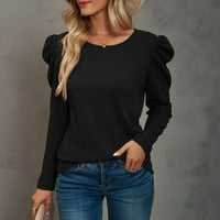Doputth ženska modna casual dugih rukava s dugim rukavima na dugim majicama majica, ženska majica s