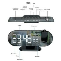 Innerwin Projekcijski budil Dnouze Digital Clocs USB punjač Moderni LED displej Radio ogledalo spavaće