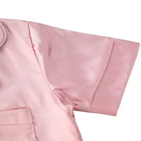 Baby Boy Girl Satin Silk Pijamas Postavite majicu s kratkim rukavima + hlače za spavanje