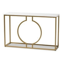 Skyline Decor Gold Gold Console TABELA SA FAU MARBLE TABLETOP