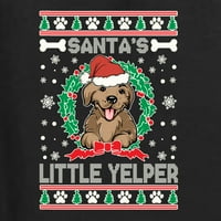 Mali Bobby Santa's Mali Yelper Božićne majice dugih rukava, crna, srednja