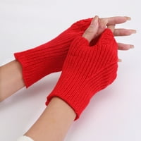 Pletene rukavice u paru od pola prste šuplje rastezanje debelo ugodno čuva topla čvrsta boja jesen zimski