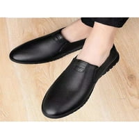 Lacyhop muškarci stanovi klizne na cipelama mekim natikačima Poslovna lagana casual cipela klasična udobnost crna 9