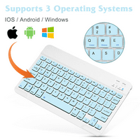 Punjiva Bluetooth tastatura i miš kombinirano ultra tanak pune tipkovnice i ergonomski miš za vivo Y52S i sve Bluetooth omogućeno MAC tablet iPad PC laptop - nebesko plavo
