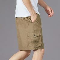 Muški kratke hlače Ležerne prilike Classic Fit Solid Print Hottove sa džepovima Yellow XXXXL