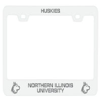 Sjeverni Illinois Huskies Etched Metal Licency Plate Frame White