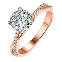 Žene Zlato, srebrni prsten bijeli rinestoni vjenčani nakit za prstenje veličine 5-11,5