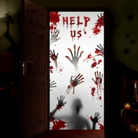 Poklopac vrata Halloween Vrata Sablasna pomoć Pomoći potpisuju ukrase od Halloween vrata s dvostranim trakom Velikih naljepnica za proklete vrata za domaću zabavu Halloween Party