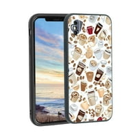 Kupka za kafu, deginirani za iPhone XS MA Case Muške žene, fleksibilna silikonska kućica za udarce za