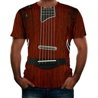 Muška majica Ležerne prilike Slaba Fashon Guitar 3D Print Cool Ljetni kratkih rukava Majice za muškarce