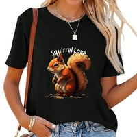 Vjeverica Ljubitelji zaljubljenika za vjevericu Ženska grafička majica, elegantan dizajn, udobna i trendi majica kratkih rukava za ljetne vrhove