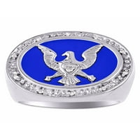 Muški prstenovi 14k bijeli zlatni prsten dizajner Patriotski orlov američki prsten s dijamantima i plavim kvarcnim prstenovima za muškarce muške prstenove zlatne prstenje veličine 8,9,10,11,12, muški nakit