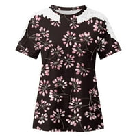 Youmylove Ljetne žene s kratkim rukavima cvjetna košulja tiskane slatke majice Trendy proljeće O-izrez