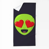 Cafepress - Alien Heart Eye Emoji - Veliki ručnik za plažu, mekani ručnik od 30 x60 sa jedinstvenim