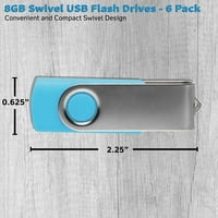 Swivel USB flash pogonski paket, 8GB - Pokretač veličine, dugi zadržavanje podataka - Aqua