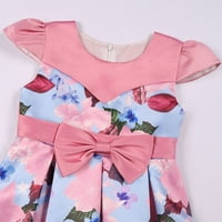 Rovga casual haljine za djevojčice dječje proljeće ljeto print ruffless haljina za ruke bez rukava rukavice