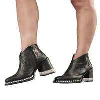 COLISHA WOMENS čizme istaknute drešene cipele sa cipelama za čizme Zip gležnjače za žene modne blok