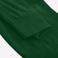 Tuphregyow ženski slobodno vrijeme Slim teretna hlače zazor novi stil High struk sa džepovima Elegantne hlače Ravne noge Modne pantalone opušteno vanjsko putno dugme Solid Trendy Green XXL