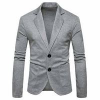 Odeerbi Blazer za muškarce Slim-Fit Solid Collar COLLAR CALESTI MALO DIO COAT CORDUROY jakna siva