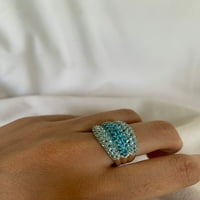 Carillon Neon Apatitni prsten, klaster dragog kamena 0. CT Sterling srebrni prsten za žene, Veličina prstena: 6
