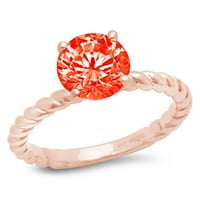 2.0ct okrugli rez Crveni simulirani dijamant 18k 18K ruža Gold Gold Anniverment prsten veličine 10
