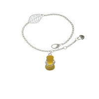 Delight nakit silvertone žuti šap flip flop - silvertonska lišća osjetljiva narukvica, 6.25 + 1,75