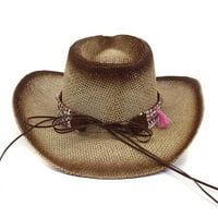 Straw Cowboy Hat Outback Western Jacaru Muški ženski kaubojski šešir Khaki
