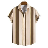Muškarci Proljeće i ljetni prugasti print casual rever Jednostruki odmor na otvorenom majica na otvorenom