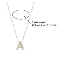 Duhgbne Silver Početne ogrlice za žene Zlatne punjene slojevljene srebrne ogrlice za žene A Z abeceda
