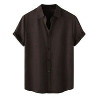 Muška majica klasične košulje muške ljetne casual labavo plaža majica s kratkim rukavima Black XL