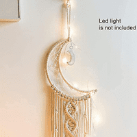 Crochet Crescent Moon Star Butch snova s ​​dugim resel ručno izrađenim Boemskim ukrasom za ukrašavanje
