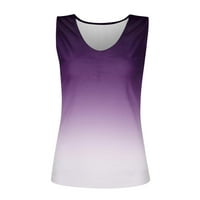 Dressy vrhovi za žene Fit ženskom ljetnom modnom printu uzorak majica bez rukava TOP TOP DAME TOP PURPLE