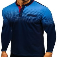 Avamo muške vrhove dugih rukava s dugim rukavima majica down majica dnevna habanje bluza u obliku bluze casual rever pulover navy plavi xl