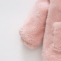 FESFESFES Fleece jakna od koljena dječja dječja boja plišana slatka medvjeda uši zimska dukserija Dječja