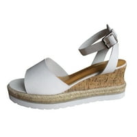 Miayilima White sandale Žene otvorene cipele Rimske dame Platform Modni klinovi Sandale TOE Retro ženske sandale