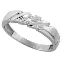 10k bijeli zlatni mens dijamantski vjenčani prsten za muškarce 0. CTTW Sjajno rezano širok veličine