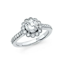 Jewels 14k bijelo zlato okruglo kubične cirkonije CZ zaručničke prstene veličine 10