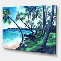 Art DesimanArt Tropska plaža u ljetnom raju Nautical & Coasty Canvas Wall Art Print u.